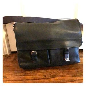 Coach Black leather messenger bag